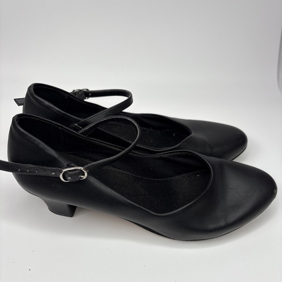 So Danca CH50 Character Shoes Black Women's 8.5 L– 2"Heel –Strap Wear  Pre- Owne - Picture 2 of 9